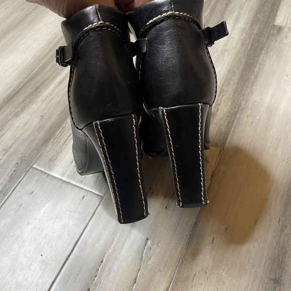 Veronique Branquinho Heeled Booties Women's Black with White Outline Size 40 - Picture 3 of 9